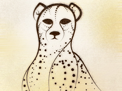 Cheetah africa animal cheetah dot illustration line spots stroke