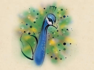 Peacock animal bird dot illustration line peacock spot