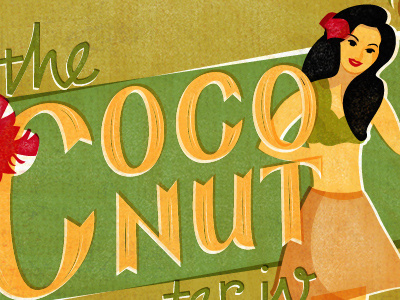 Coconut Woman coconut illustration in progress inadvertent haiku lettering texture typography
