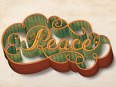 Peace christmas dimension holiday lettering peace script