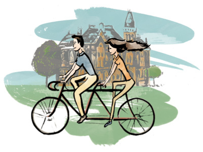 Tandem Bike Illustration