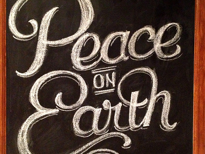 Peace On Earth chalk chalkboard christmas flourish holiday lettering ligature script swash