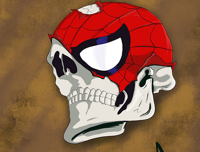 Dead Spidey cartoon design illustration vector