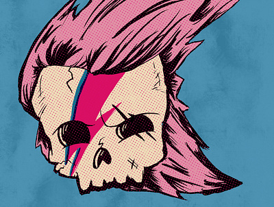 Bowie inspired skull bowie branding cartoon david bowie design graphic design illustration