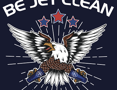 Be Jet Clean "Eagle" T-shirt america artwork band branding design eagle graphic design illustration logo merch design merchandise product t shirt