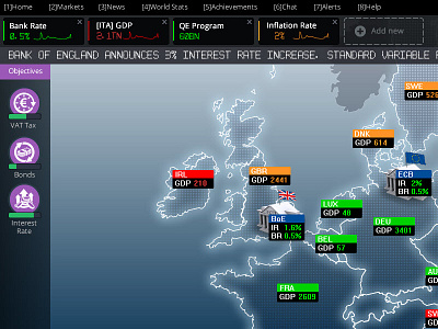 EU Financial Game financial game gui interface ux