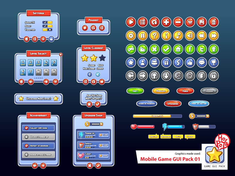 Mobile Game GUI Pack 01 by Mahmud Fajar Rosyadi - Dribbble