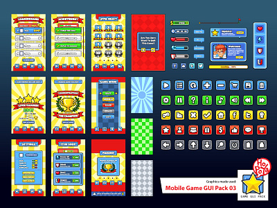 Mobile Game GUI Pack 03 android assets button cartoon design elements game graphic gui mobile template vector