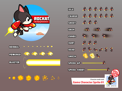 Game Character Sprite 01 android assets cartoon cat character elements game ios shooting side scrolling sprite sheet vector