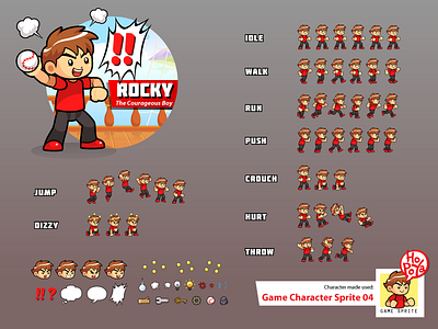 Game Character Sprite 04 action adventure android assets boy cartoon character game ios side scrolling sprite sheet vector