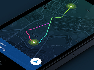 Interactive Navigation - Rethink app clean colorful dark icons ios map navigation