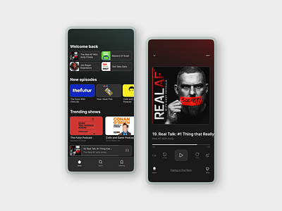 Podcast Home Screen #1 design home page home page ui home page ux home screen homepage play screen podcast podcast app podcast ui podcasts product page productpage ui ux
