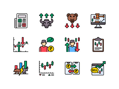 Stock Trading Icon Pack icon iconography icons icons pack rupee stock stock market trade trading