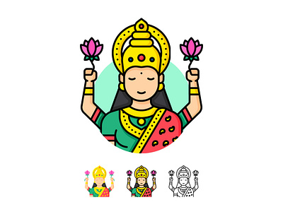 Goddess Lakshmi culture design freebie god goddess icon icon design iconpack india indian goddess lord religion tradition vector worship
