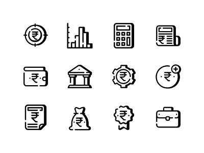 Finance Tiny Iconpack bank currency fanancial finance finances icon iconography icons icons pack rupee saving ui ux