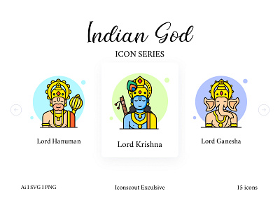 Indian God And Goddess Icon Pack bajrangbali ganesha god goddess gods hanuman hindu hinduism icon iconography icons icons pack india krishna lord religion religious spiritual worship