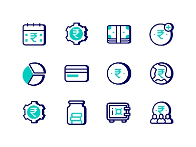 Finance Tiny Iconpack bank currency icon iconography icons icons pack india rupee ui ux