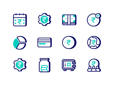 Finance Tiny Iconpack bank currency icon iconography icons icons pack india rupee ui ux