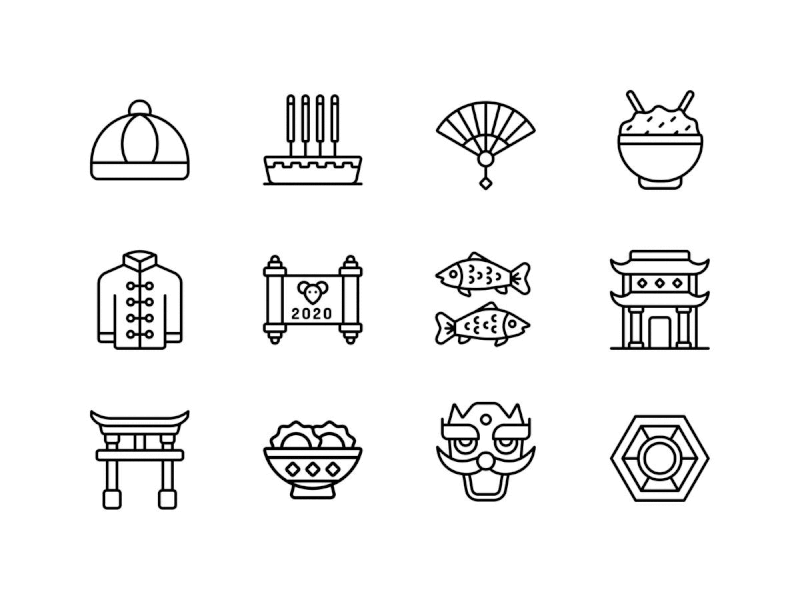 Chinese New Year Icon Pack chinese culture chinese food chinese new year design festival holiday icon iconography icons icons pack iconscout iconset