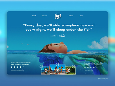 Luca Movie Landing Page UI figma
