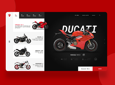 Daily UI Challenge 017/100 - Ducati Landing page 100uichallenge ankur tripathi bike daily 100 challenge daily ui 017 dailychallenge dailyui dailyuichallenge ducati ducati web redesign redesign web redesign webdesign