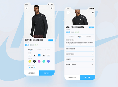 Daily UI Challenge 019/100 E-Commerce App Product Page 100uichallenge adobe xd ankur tripathi app design daily 100 challenge dailychallenge dailyui dailyuichallenge design nike nike app redesign app redesigned