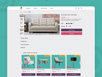 Daily UI Challenge 028/100 - Maynooth Furniture Product Page 100uichallenge adobe xd ankur tripathi daily 100 challenge dailychallenge dailyui dailyuichallenge furniture website product design product page product page design uidesign webdesign