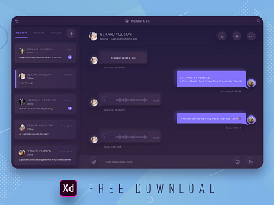 Daily UI Challenge 039/100 - Direct Messaging/Chat UI