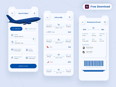 Daily UI Challenge 044/100 Flight Booking App - (Freebie)