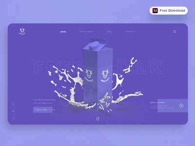 Daily UI Challenge 045/100 - Fresh Milk Landing page - (Freebie)