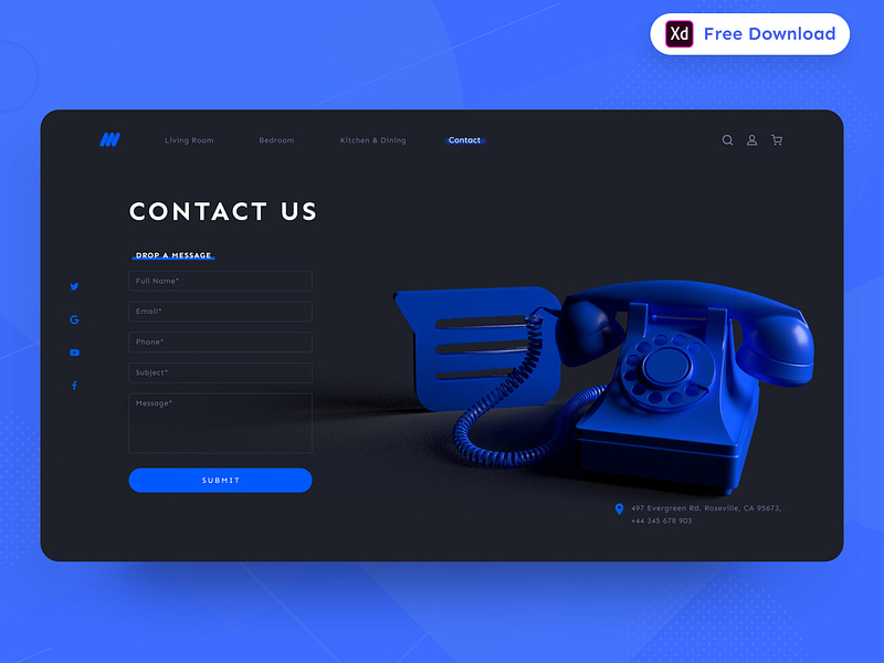 Contact Us UI designs, themes, templates and downloadable graphic ...