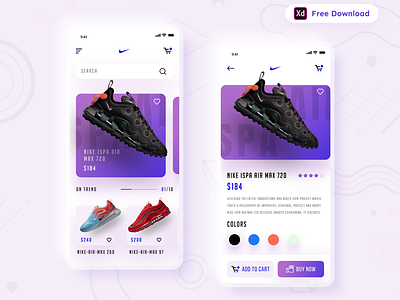 Daily UI Challenge 063/100 - Shoes Store App - (Freebie)