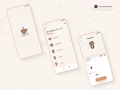 Daily UI Challenge 065/100 - Coffee Shop App - (Freebie)