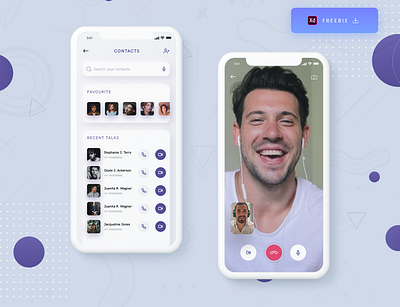 Daily UI Challenge 067/100 - Video calling app - (Freebie) 100uichallenge ankur tripathi app design daily 100 challenge dailychallenge dailyui dailyuichallenge free download freebie uidesign video videocall videocall app design videocallapp videochat app