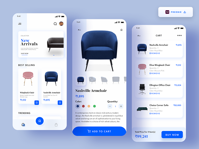 Daily UI Challenge 075/100 - Furniture - E commerce App design by Ankur ...