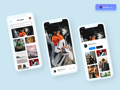 Daily UI Challenge 083/100 - Unsplash App Design - (Freebie)