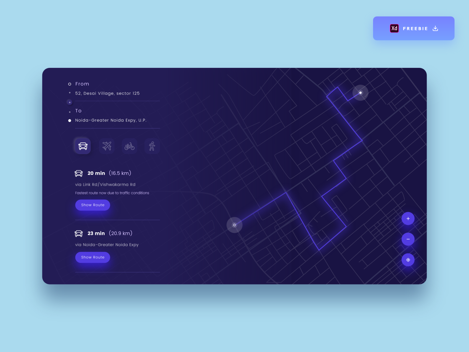 Daily UI Challenge 084/100 - Directions Module UI - (Freebie) By Ankur ...