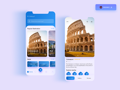 Daily UI Challenge 091/100 - Travel App Design - (Freebie)