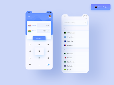 Daily UI Challenge 093/100 - Currency Converter App - (Freebie)