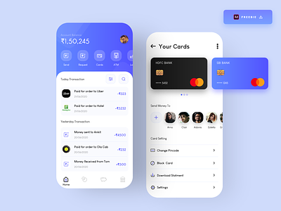 Daily UI Challenge 099/100 - Mobile Banking App Concept