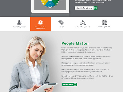 Paycomsite home page payroll web design website