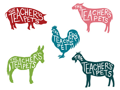 Teachers Pets animals hand lettering logo