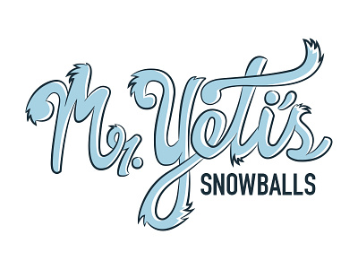 Mr. Yeti's Snowballs hand lettering snow cones snowballs typography yeti