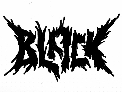 Black black lettering metal type