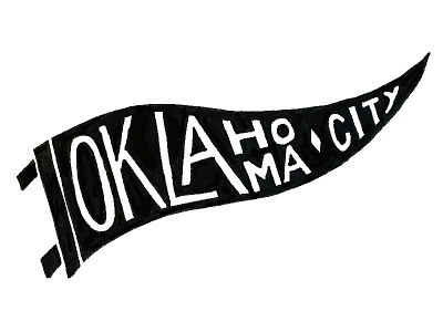 OKC Pennant illustration okc oklahoma city pennant