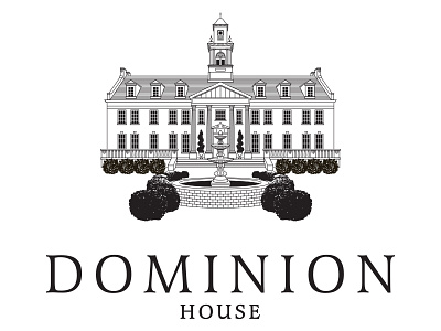 Dominion House Logo black illustration logo white