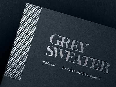 Grey Sweater branding grey logo okc restaurant