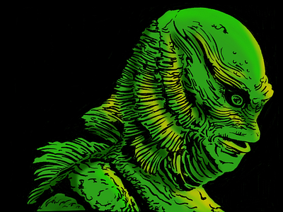 The Creature from the Black Lagoon creature drawing illustration monster sketch