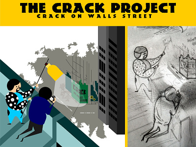 Crack Project 2 design flat illustration