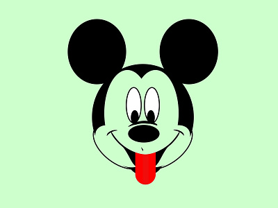 Micky Mouse design flat illustration minimal typography vector